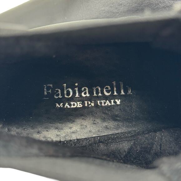 Fabianelli Leather Ankle Black Boots 10 Women's Point Toe Pull On Italy Classic - Picture 2 of 9